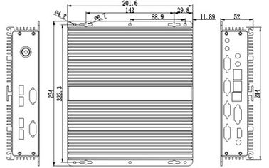 All Aluminum Embedded Industrial PC / Industrial Box PC 2LAN 6COM 6USB
